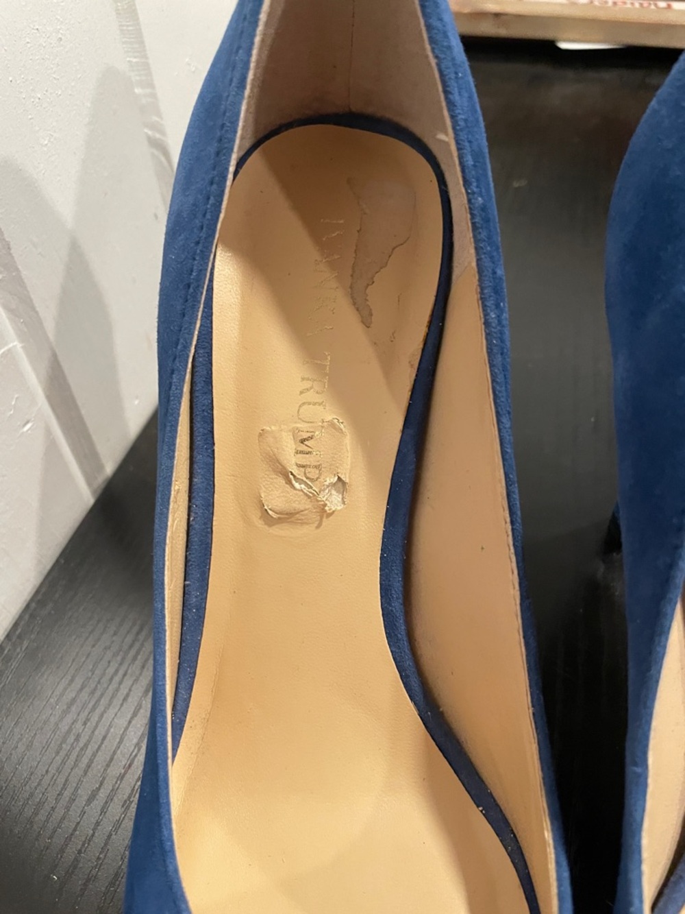 Ivanka Trump Women's Blue Suede Peep-Toe High Heels size 8.5 - Picture 6 of 6